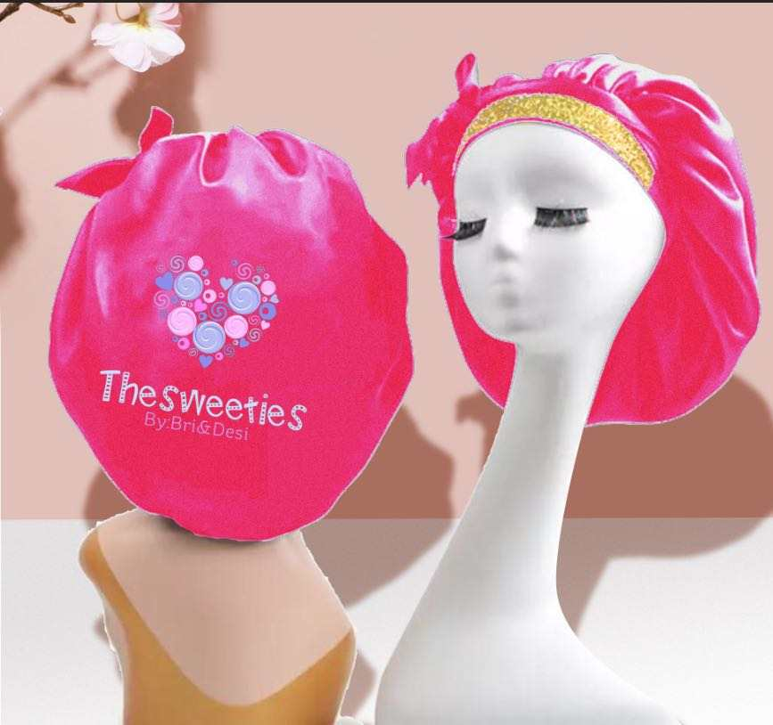 Silk bling hair bonnet
